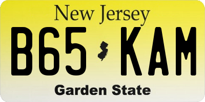 NJ license plate B65KAM