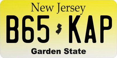 NJ license plate B65KAP