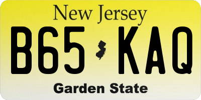 NJ license plate B65KAQ