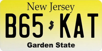 NJ license plate B65KAT