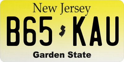 NJ license plate B65KAU