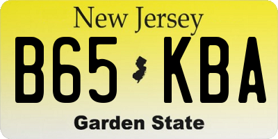 NJ license plate B65KBA