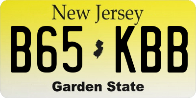 NJ license plate B65KBB