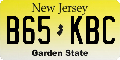 NJ license plate B65KBC
