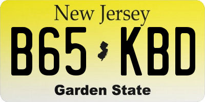 NJ license plate B65KBD