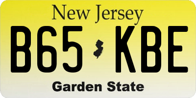 NJ license plate B65KBE