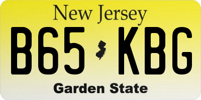 NJ license plate B65KBG
