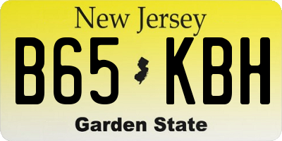 NJ license plate B65KBH