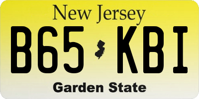 NJ license plate B65KBI
