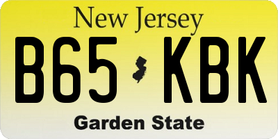 NJ license plate B65KBK