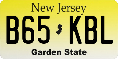 NJ license plate B65KBL