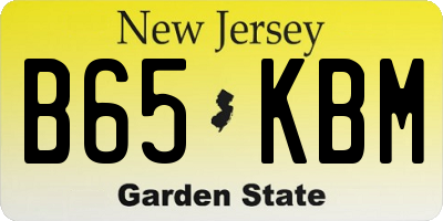 NJ license plate B65KBM