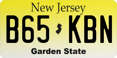 NJ license plate B65KBN
