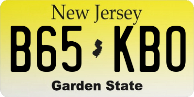 NJ license plate B65KBO