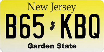 NJ license plate B65KBQ