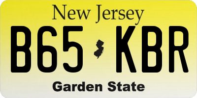 NJ license plate B65KBR