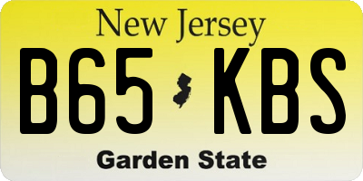 NJ license plate B65KBS