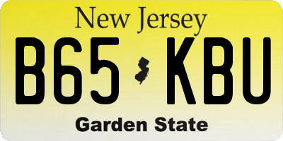 NJ license plate B65KBU