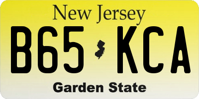 NJ license plate B65KCA