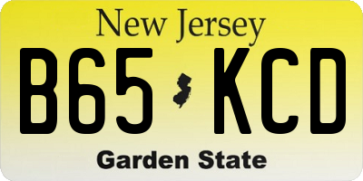 NJ license plate B65KCD