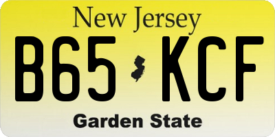 NJ license plate B65KCF