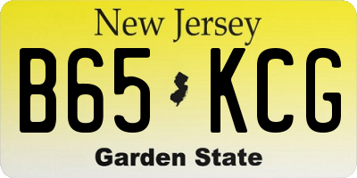 NJ license plate B65KCG