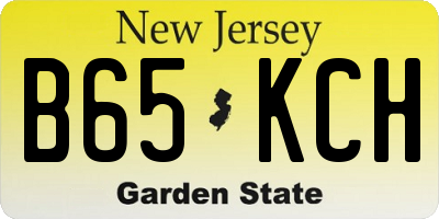 NJ license plate B65KCH