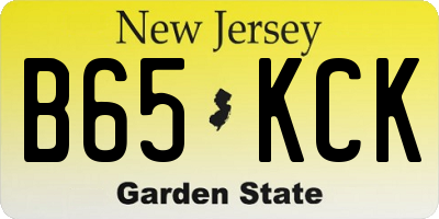 NJ license plate B65KCK