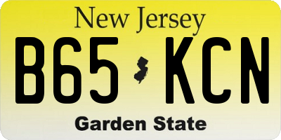 NJ license plate B65KCN