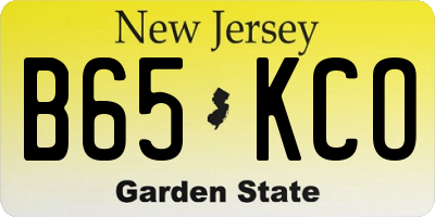 NJ license plate B65KCO