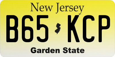 NJ license plate B65KCP