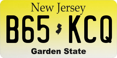 NJ license plate B65KCQ