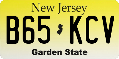 NJ license plate B65KCV