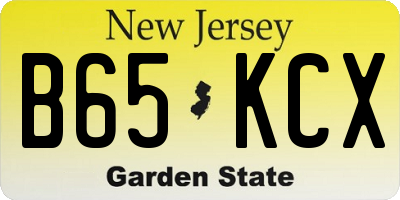 NJ license plate B65KCX