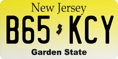 NJ license plate B65KCY