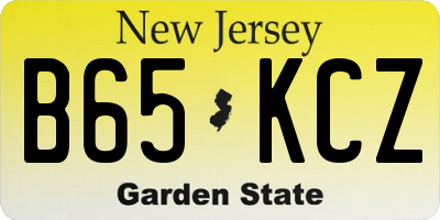 NJ license plate B65KCZ