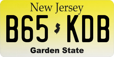 NJ license plate B65KDB