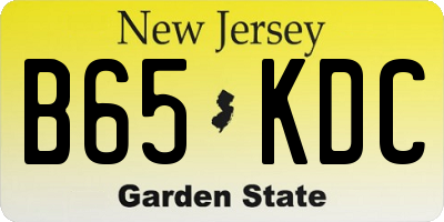 NJ license plate B65KDC