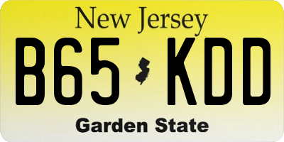NJ license plate B65KDD