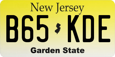 NJ license plate B65KDE
