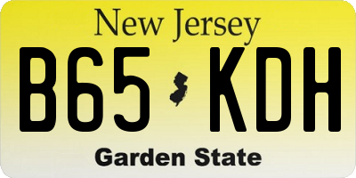 NJ license plate B65KDH