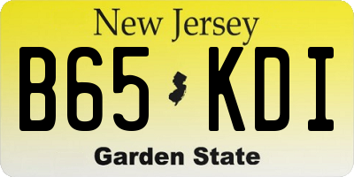 NJ license plate B65KDI
