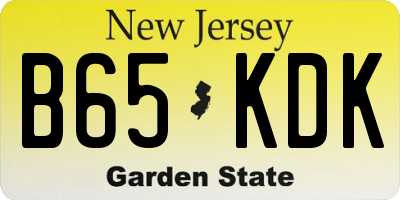 NJ license plate B65KDK