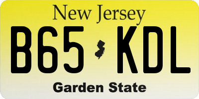 NJ license plate B65KDL