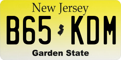 NJ license plate B65KDM