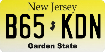 NJ license plate B65KDN