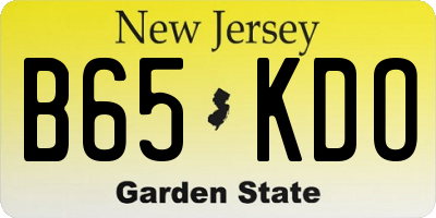 NJ license plate B65KDO
