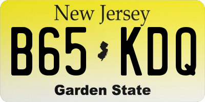 NJ license plate B65KDQ