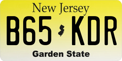 NJ license plate B65KDR