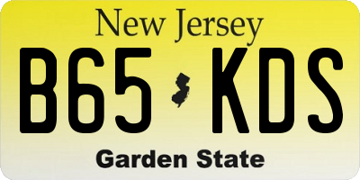 NJ license plate B65KDS